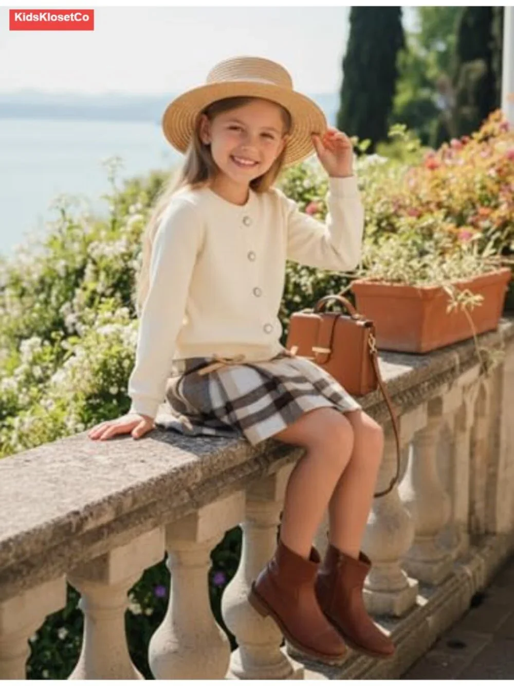 Girls 2-Piece Knit Sweater and Pleated Skirt Set Fall Winter Outfit